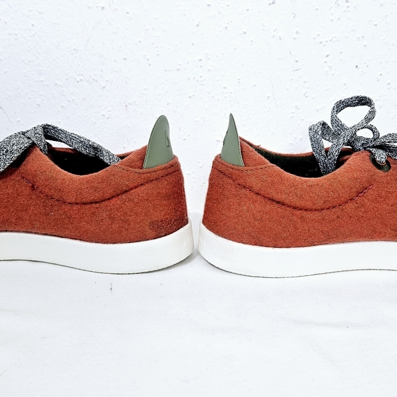 Allbirds Wool Pipers Lace-Up Low Top Sneaker in Brick Orange Size 8 - Picture 4 of 12
